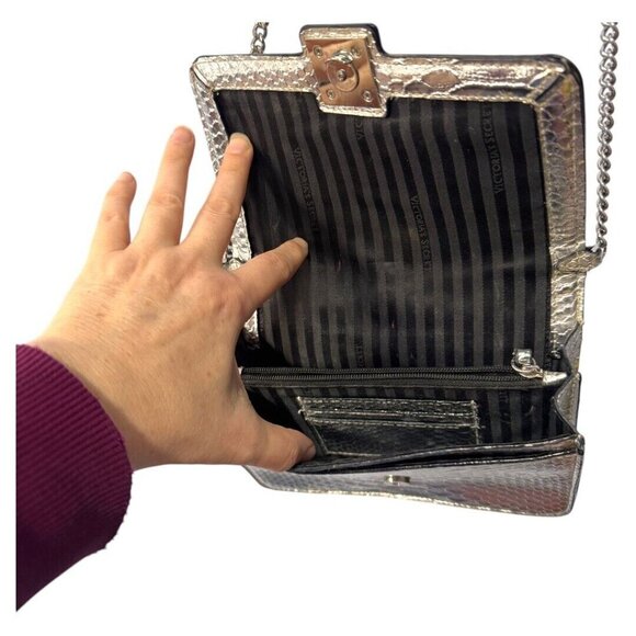 Victoria's Secret Silver‎ Croc/Python Shoulder Crossbody EXCELLENT CONDITION - Picture 5 of 5